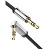 CABLU audio Ugreen, "AV119" stereo (3.5 mm jack T/T), conectori auriti, design slim, unghi 90 grade la un capat, 1m, negru "1059