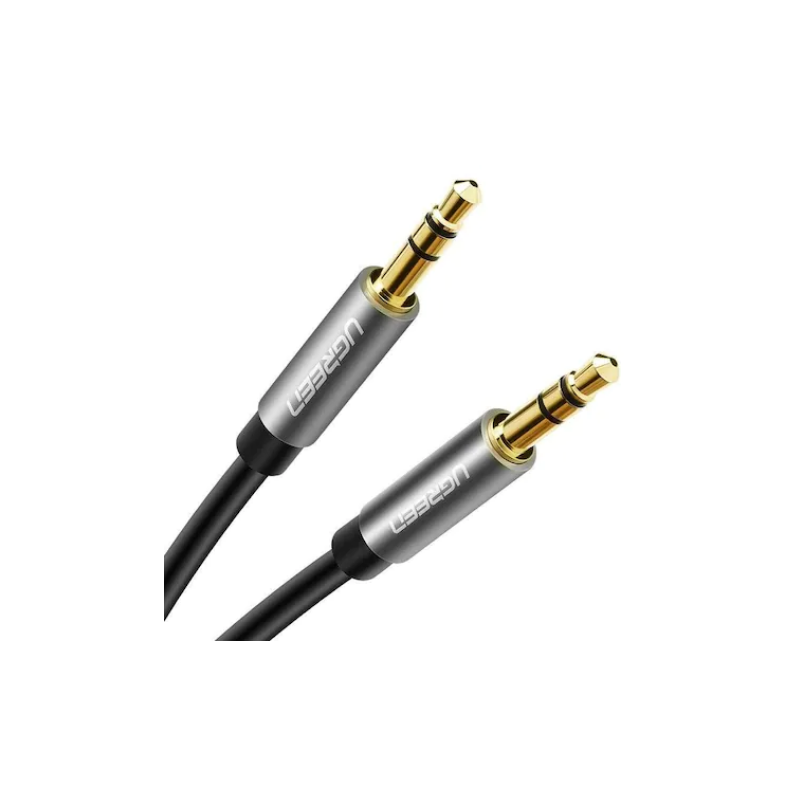 CABLU audio Ugreen, "AV119" stereo (3.5 mm jack T/T), conectori auriti, 1m, negru "10733" (timbru verde 0.18 lei) - 695730381733