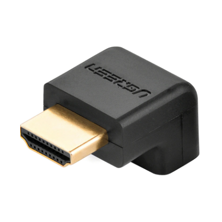 ADAPTOR video Ugreen, "HD112" cupla extender HDMI (T) la HDMI (M), 90 grade jos, rezolutie maxima 4K UHD (3840 x 2160) la 60 Hz,