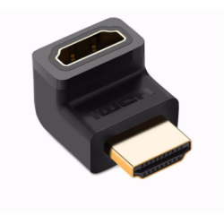 ADAPTOR video Ugreen, "HD112" cupla extender HDMI (T) la HDMI (M), 90 grade sus, rezolutie maxima 4K UHD (3840 x 2160) la 60 Hz,