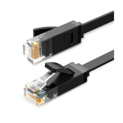 PATCH CORD UTP Ugreen Cat6, "NW102" fire din cupru, flat cable, viteza maxima 1 Gbps, 5m, negru "50176" (timbru verde 0.18 lei) 