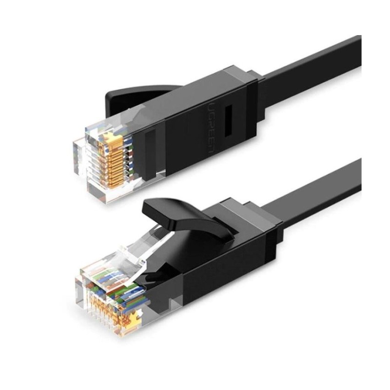 PATCH CORD UTP Ugreen Cat6, "NW102" fire din cupru, flat cable, viteza maxima 1 Gbps, 5m, negru "50176" (timbru verde 0.18 lei) 