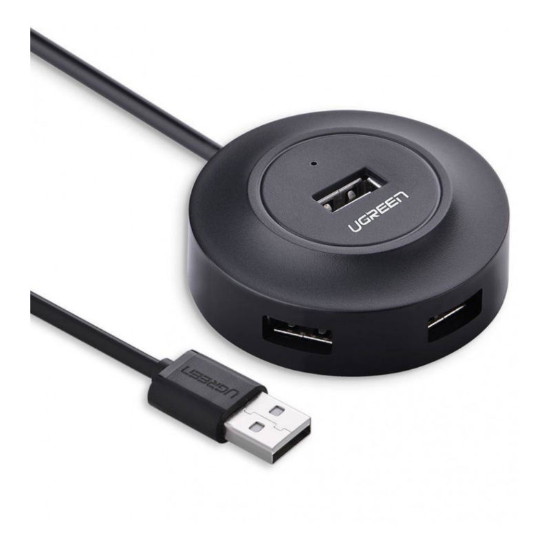 HUB extern Ugreen, "CR106" porturi USB: USB 2.0 x 4, conectare prin USB 2.0, lungime 1 m, negru, "20277" (timbru verde 0.8 lei) 