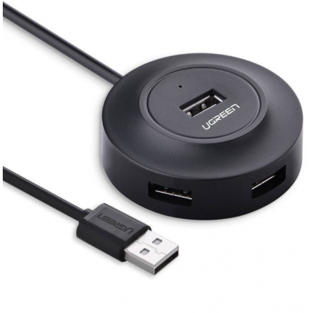 HUB extern Ugreen, "CR106" porturi USB: USB 2.0 x 4, conectare prin USB 2.0, lungime 1 m, negru, "20277" (timbru verde 0.8 lei) 