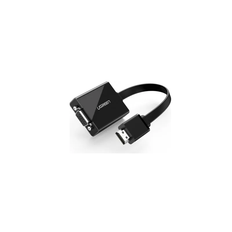 CABLU video Ugreen, "MM103" HDMI (T) la 1 x VGA (M) 1920x1080 la 60Hz cu sunet prin jack 3.5", lungime 0.15m, negru "40248" (tim