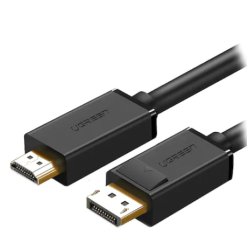 CABLU video Ugreen, "DP101" DP (T) la HDMI (T), rezolutie maxima 4K UHD (3840 x 2160) la 30 Hz, conectori auriti, 1.5m, negru "1