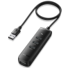HUB extern Ugreen, "CM416" porturi USB: USB 3.0 x 4, conectare prin USB 3.0, lungime 1 m, negru, "80657" (timbru verde 0.8 lei) 