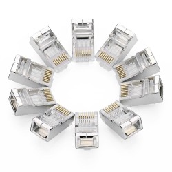 MUFA RJ-45 Ugreen, "NW111"  pt. cablu UTP, Cat6, RJ-45 (T), shielded plastic, 10 buc, "20333" - 6957303823338