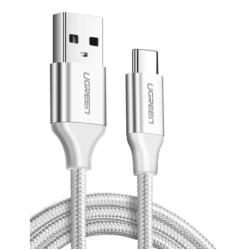 CABLU alimentare si date Ugreen, "US288", Fast Charging Data Cable pt. smartphone, USB la USB Type-C 3A, nickel plating, braided