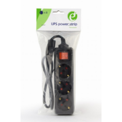 PRELUNGITOR GEMBIRD, Schuko x 3, conectare prin IEC C14 (T), cablu 0.6 m, 10 A, protectie copii, negru, "EG-PSU3-01" (timbru ver