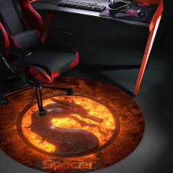 Covor pentru scaun gaming SPACER, protectie parchet, cauciuc si material textil, 1200 x 3mm, rotund, DRAGON 46501474 "SPFP-DRAGO