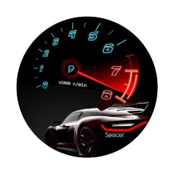 Covor pentru scaun gaming SPACER, protectie parchet, cauciuc si material textil, 1200 x 3mm, rotund, SPEED 46501475 "SPFP-SPEED-
