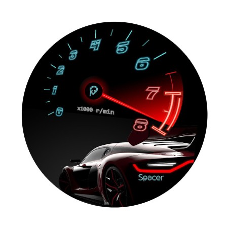 Covor pentru scaun gaming SPACER, protectie parchet, cauciuc si material textil, 1200 x 3mm, rotund, SPEED 46501475 "SPFP-SPEED-