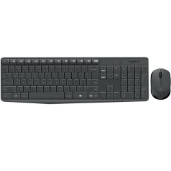 KIT wireless LOGITECH, tastatura wireless multimedia + mouse wireless 3 butoane, black, "MK235" "920-007931"  (timbru verde 0.8 