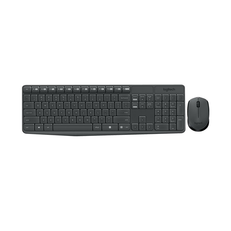 KIT wireless LOGITECH, tastatura wireless multimedia + mouse wireless 3 butoane, black, "MK235" "920-007931"  (timbru verde 0.8 