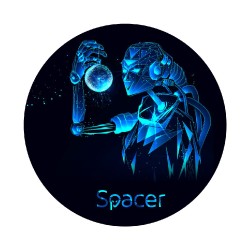 Covor pentru scaun gaming SPACER, protectie parchet, cauciuc si material textil, 1200 x 3mm, rotund, CYBORG 46501473 "SPFP-CYBOR
