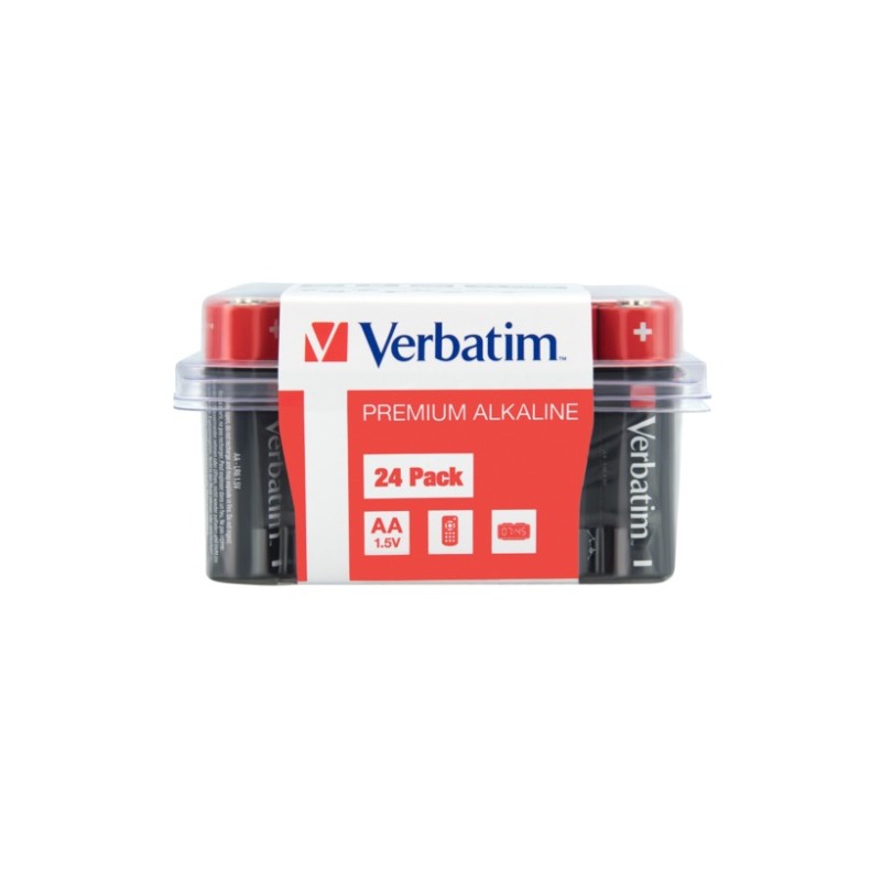 BATERIE VERBATIM  AA (R6), 1.5V alcalina, 24 buc., "49505" (timbru verde 0.96 lei)