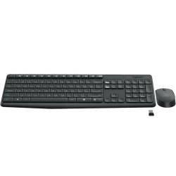 KIT wireless LOGITECH, tastatura wireless multimedia + mouse wireless 3 butoane, black, "MK235" "920-007931"  (timbru verde 0.8 