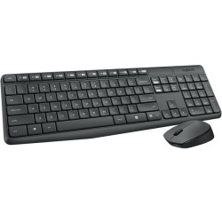 KIT wireless LOGITECH, tastatura wireless multimedia + mouse wireless 3 butoane, black, "MK235" "920-007931"  (timbru verde 0.8 