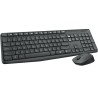 KIT wireless LOGITECH, tastatura wireless multimedia + mouse wireless 3 butoane, black, "MK235" "920-007931"  (timbru verde 0.8 