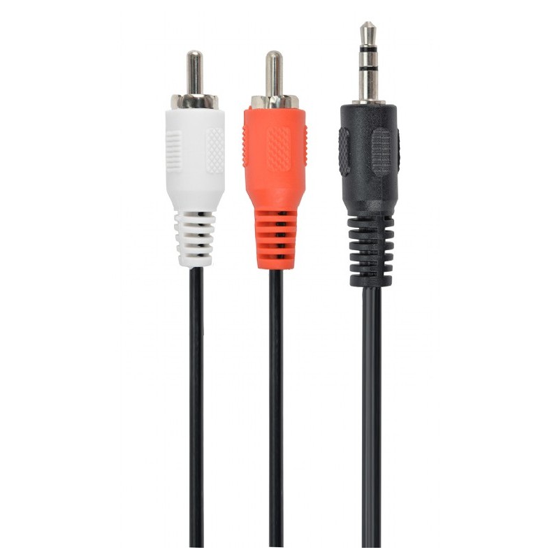 CABLU audio GEMBIRD stereo (3.5 mm jack la 2 x RCA), 1.5m "CCA-458" (timbru verde 0.08 lei)