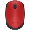 MOUSE LOGITECH, "M171", PC sau NB, wireless, 2.4GHz, optic, 1000 dpi, butoane/scroll 3/1, , rosu, "910-004641" (timbru verde 0.1
