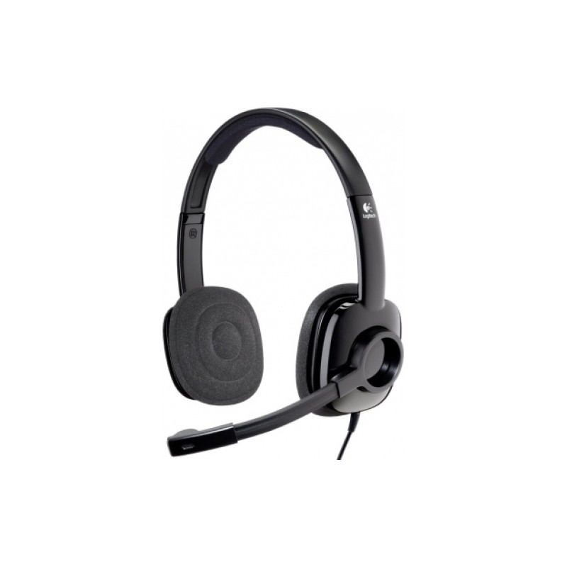 CASTI Logitech, "H151", cu fir, standard, utilizare multimedia, call center, microfon pe brat, conectare prin Jack 3.5 mm, negru