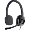 CASTI Logitech, "H151", cu fir, standard, utilizare multimedia, call center, microfon pe brat, conectare prin Jack 3.5 mm, negru
