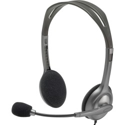 CASTI Logitech, "H111", cu fir, standard, utilizare multimedia, call center, microfon pe brat, conectare prin Jack 3.5 mm, negru