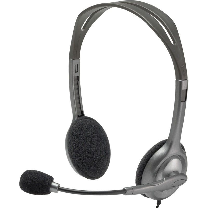 CASTI Logitech, "H111", cu fir, standard, utilizare multimedia, call center, microfon pe brat, conectare prin Jack 3.5 mm, negru