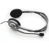 CASTI Logitech, "H111", cu fir, standard, utilizare multimedia, call center, microfon pe brat, conectare prin Jack 3.5 mm, negru