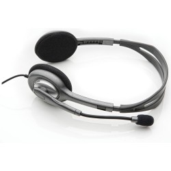 CASTI Logitech, "H111", cu fir, standard, utilizare multimedia, call center, microfon pe brat, conectare prin Jack 3.5 mm, negru