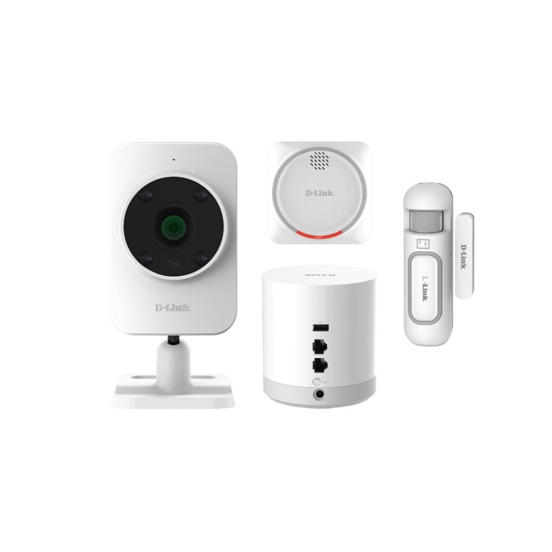 Kit Smart Home: Hub mydlink DCH-G020, camera DCS-935L, senzor usa/geam DCH-Z110, sirena DCH-Z510, D-Link 45505356 "DCH-107KT"(ti