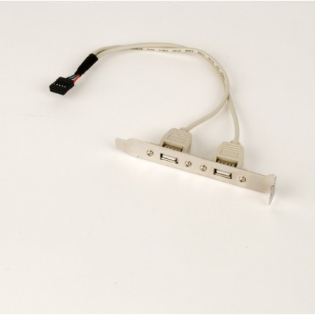 CABLU USB GEMBIRD splitter, USB 2.0 (T) la 2 x USB 2.0 (M), 25cm, transfera 1 USB din interior PC, pe bracket exterior, "CCUSBRE