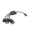 CABLU adaptor OTG GEMBIRD, pt. smartphone,Micro-USB 2.0(T) la Micro-USB 2.0(M)+USB 2.0(M) x 2, 13cm,conectarea telef. la o tasta