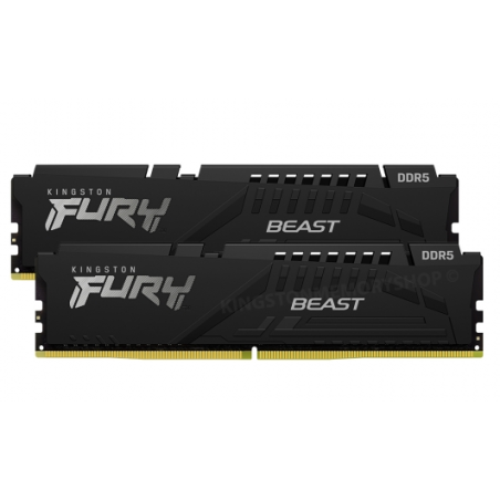 Memorie DDR Kingston FURY Beast DDR5 64 GB, frecventa 5600 Mhz, 32 GB x 2 module, radiator, "KF556C40BBK2-64"