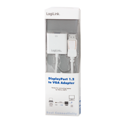 CABLU video LOGILINK, adaptor DisplayPort (T) 1.1 la VGA (M), 0.15m, conectori auriti, rezolutie maxima Full HD (1920 x 1200) la