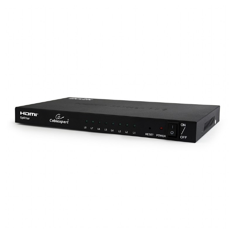 SPLITTER video GEMBIRD, split HDMI la 8 monitoare, conector 1: HDMI (M); conector 2: HDMI (M) x 8, "DSP-8PH4-03" (timbru verde 2