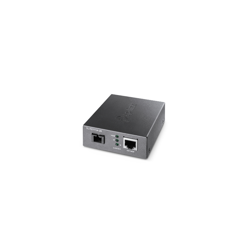 MEDIA CONVERTOR TP-LINK 10/100 Mbps WDM, 1× 100 Mbps SC Fiber Port, 1× 10/100 Mbps RJ45 Port (Auto MDI/MDIX), pana la 20km "TL-F