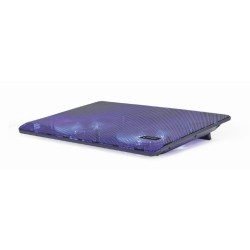 STAND GEMBIRD notebook 15.6", sita metal, fan 2x15cm, LED light, black, NBS-2F15-05"