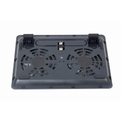 STAND GEMBIRD notebook 15.6", sita metal, fan 2x15cm, LED light, black, NBS-2F15-05"