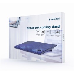 STAND GEMBIRD notebook 15.6", sita metal, fan 2x15cm, LED light, black, NBS-2F15-05"