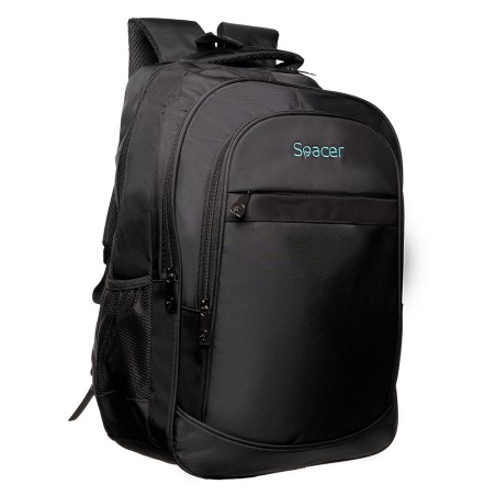 RUCSAC SPACER CHICAGO BLACK, pt. notebook de max. 17", 3 compartimente, buzunar frontal, buzunar lateral x 2,2 manere, waterproo
