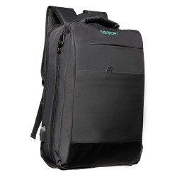 RUCSAC SPACER NEW YORK BLACK, pt. notebook de max. 17", 2 Compartiment Laptop, Compartiment Calatorie, buzunar frontal, comparti