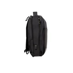 RUCSAC SPACER NEW YORK BLACK, pt. notebook de max. 17", 2 Compartiment Laptop, Compartiment Calatorie, buzunar frontal, comparti