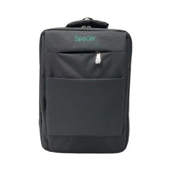 RUCSAC SPACER NEW YORK BLACK, pt. notebook de max. 17", 2 Compartiment Laptop, Compartiment Calatorie, buzunar frontal, comparti