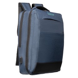 RUCSAC SPACER NEW YORK BLUE, pt. notebook de max. 17", 2 Compartimente, buzunar frontal, compartiment travel, troler strap, wate