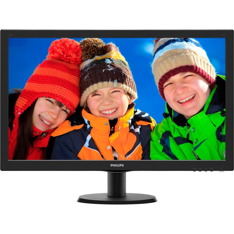 MONITOR PHILIPS 27", home, office, TN, Full HD (1920 x 1080), Wide, 300 cd/mp, 1 ms, VGA, HDMI, "273V5LHSB/00" (timbru verde 7 l