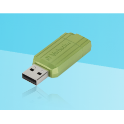 MEMORIE USB VERBATIM PINSTRIPE 64GB GREEN "49964" (timbru verde 0.03 lei)