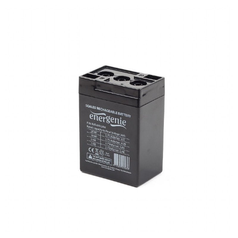 ACUMULATOR UPS GEMBIRD  6V / 4.5Ah, terminal F1(T1), dimensiuni: 70x47x101mm, inaltime+terminal: 106mm, "BAT-6V4.5AH" (timbru ve